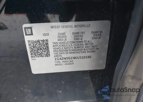 2019 Buick Lacrosse Fwd Preferred z USA, uszkodzony, nr VIN 1G4ZN5SZ4KU110185